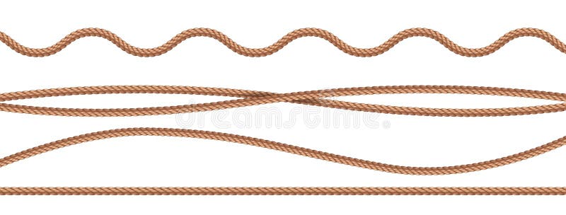 Collection of various ropes string on white background.