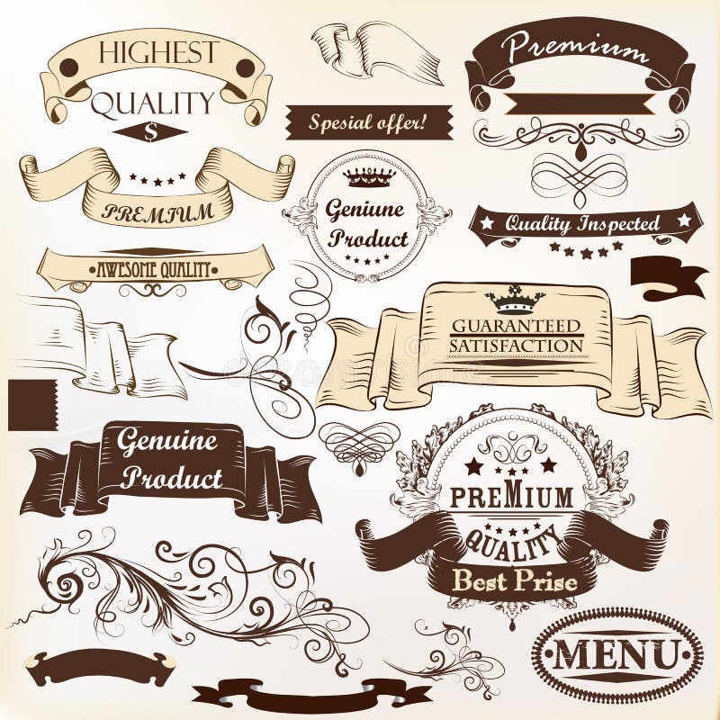 Collection of vector banners premium, genuine and highest quality