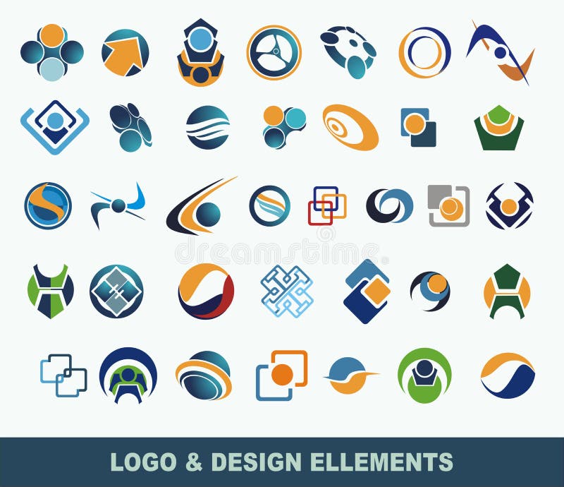 Collection of vector logo elements stock illustration Collection of vector logo elements stock illustration
