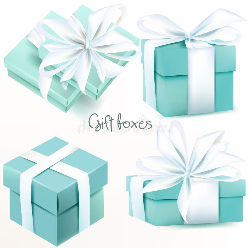 Collection of vector realistic gift boxes stock illustration