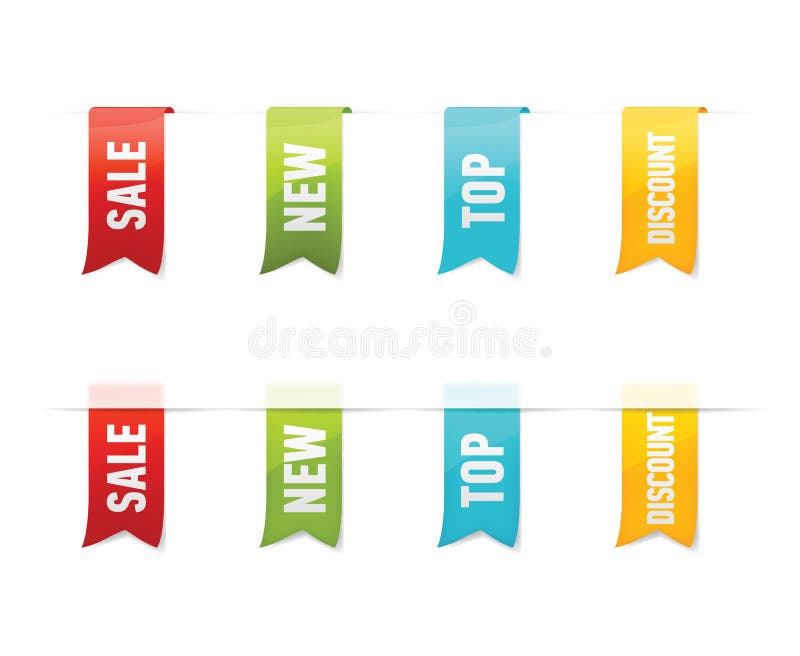 Collection of vector sale labels, stickers, tags on white background