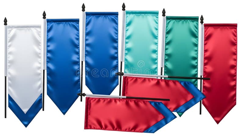 Colorful pennant flags display stock illustration