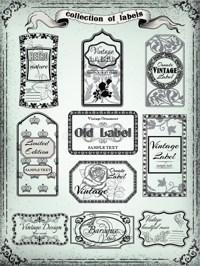 Collection of Vintage Labels for Design.Victorian Stock Vector ...