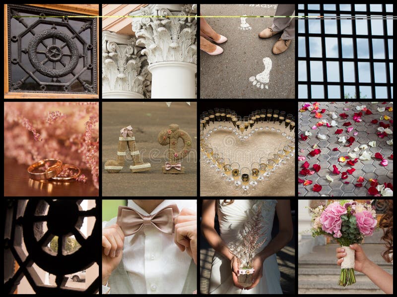 Collection of wedding details royalty free stock photography