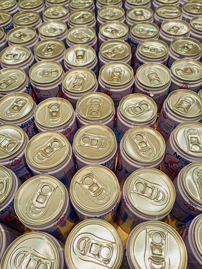 A Collection of White Tin Drink Cans Editorial Image Image of