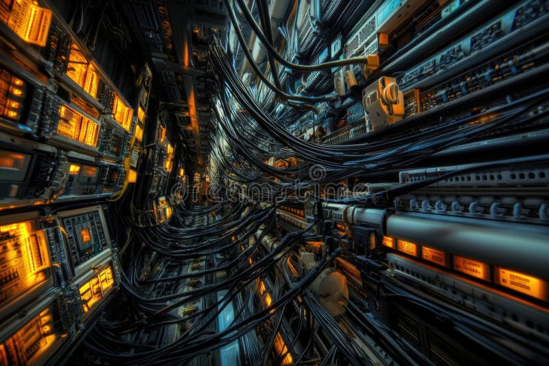 A collection of wires linked together, ideal for illustrations and diagrams stock illustration