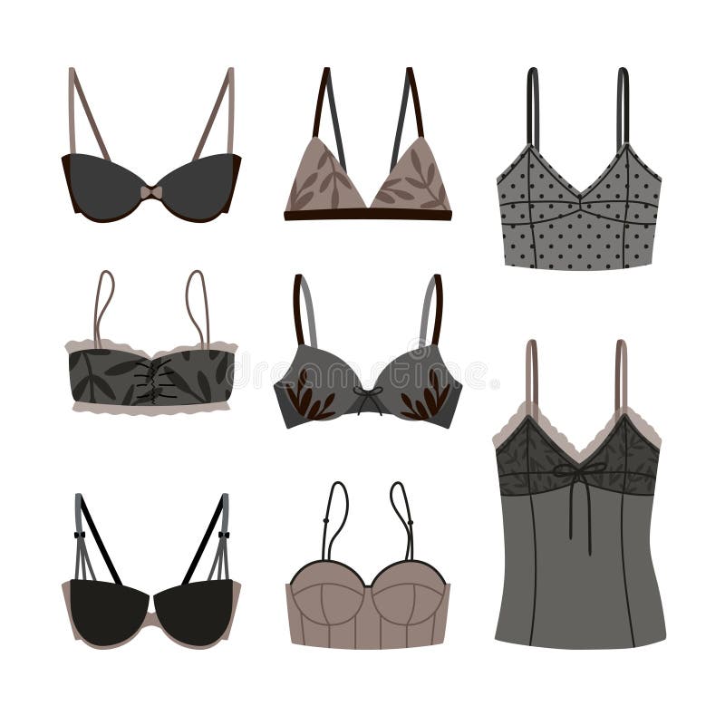 Premium Vector  Complete collection lingerie types of bras