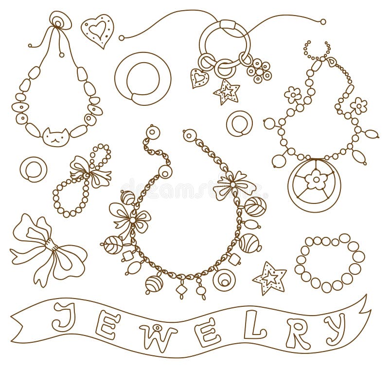 Download Collection Of Womens Jewelry Stock Vector - Illustration of necklace, fashion: 34695308