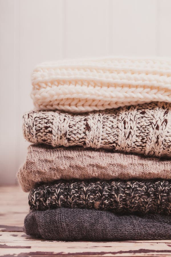 Collection of Woolen Clothes Stock Image - Image of home, closeup: 81073137