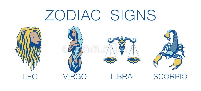 Collection of Zodiac Signs. Vector Illustration of Second Four Zodiacal ...