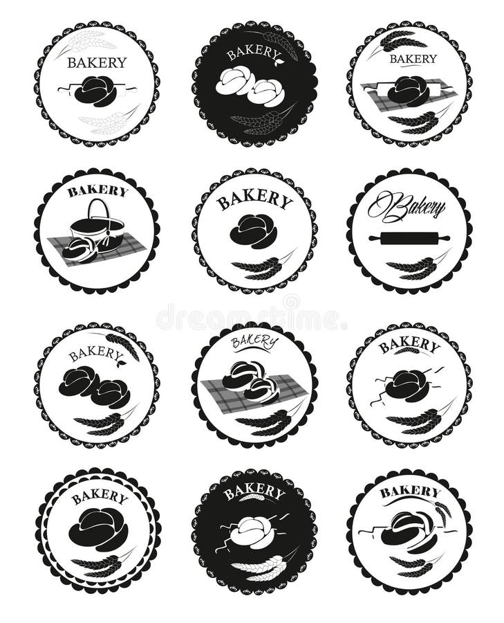 Collections of bakery design elements. Set of bakery logos, labels, badges. Bakery icons. vector illustration