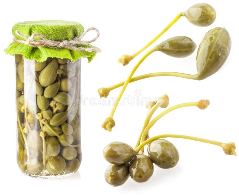 Collections of Capers Preserved in Glass Jar Stock Photo Image of