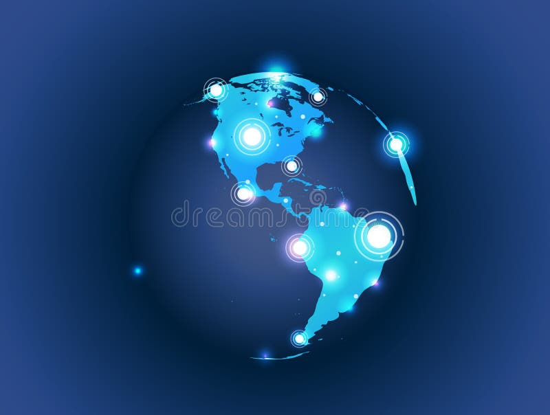 Collegamento del globo della mappa di mondo