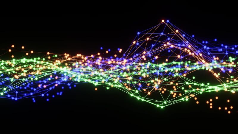 Collegamento digitale astratto punti e linee in movimento. animazione stile plexus. struttura di connessione di rete illustrazione vettoriale