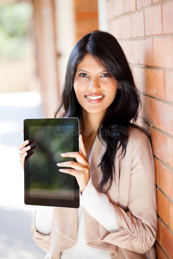 College Student Tablet Computer Stock Image Image of campus, female