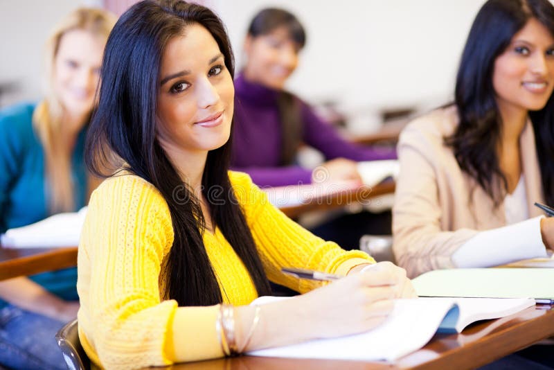 College students in classroom royalty free stock photos