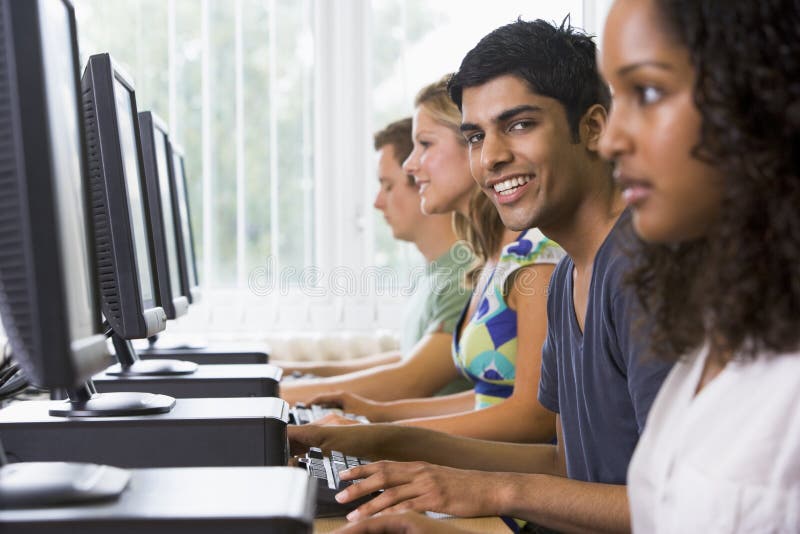 College students in a computer lab