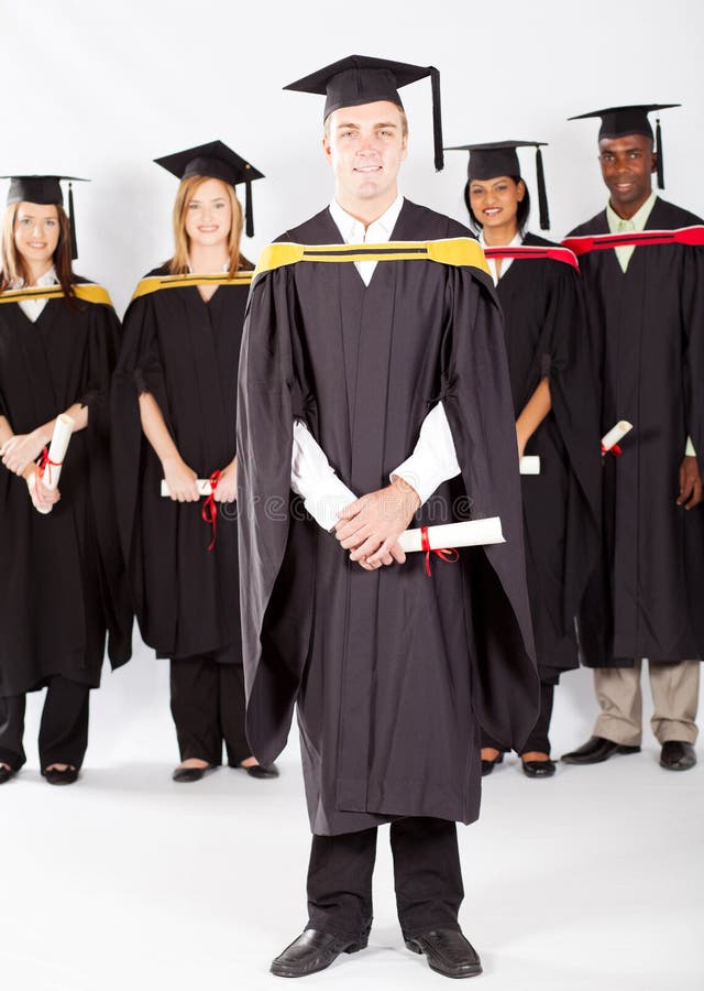 Full Length Young Male College Graduation Stock Photo - Image of ...