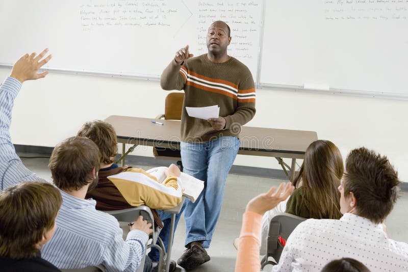 College Students And Professor In Classroom