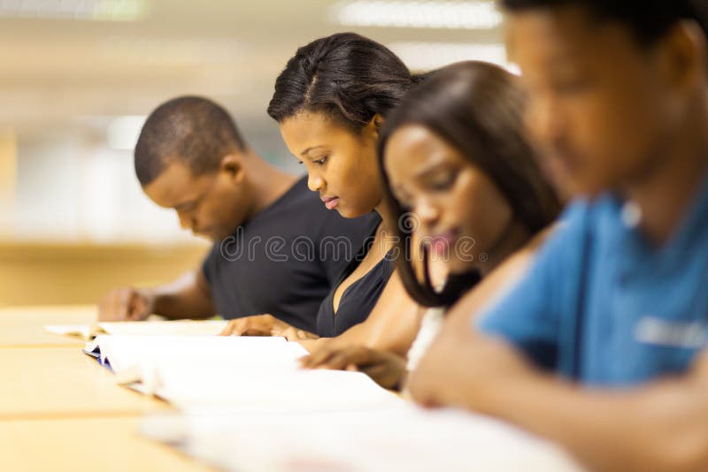 College students reading royalty free stock images