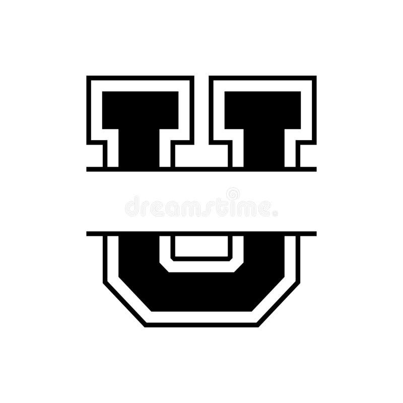 College Varsity Letter and Number EPS Vector Stock Vector