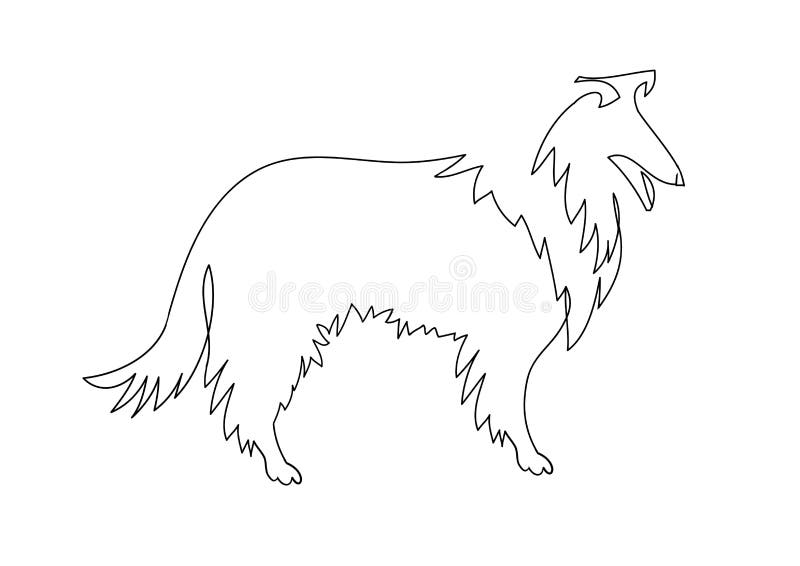 Collie Icon. Dog Breed Collie Painted One Line. Dog Tattoo Stock  Illustration - Illustration of muzzle, isolated: 144142317