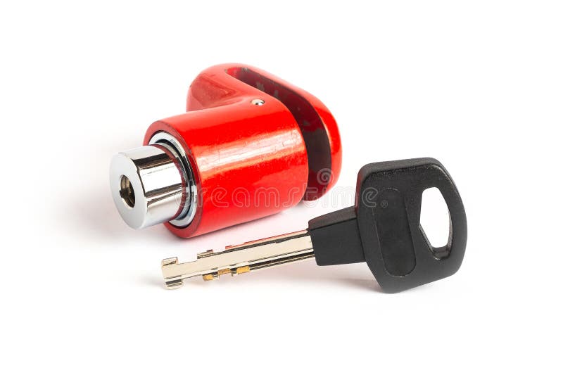Collier de frein rouge de disque de moto sur le fond blanc d'isolement image libre de droits Collier de frein rouge de disque de moto sur le fond blanc d'isolement image libre de droits
