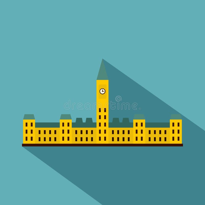 Collina del Parlamento, icona di Ottawa, stile piano illustrazione vettoriale Collina del Parlamento, icona di Ottawa, stile piano illustrazione vettoriale