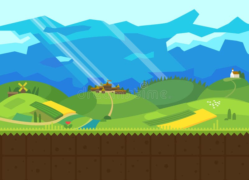 Collines et vallée illustration de vecteur Collines et vallée illustration de vecteur