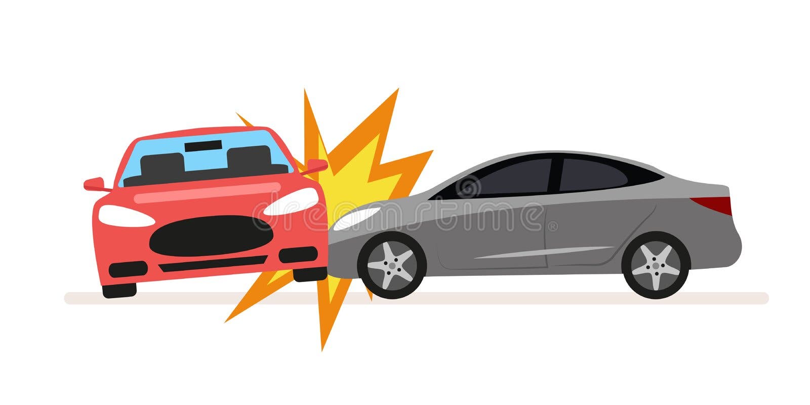 Premium Vector  Illustration showing car crash with two people standing  near the cars