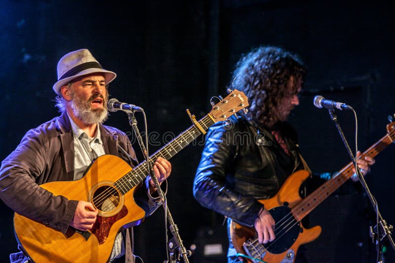 Colm Ã“ Snodaigh and Brian Hogan from Kila performing at Mountshannon Trad Festival