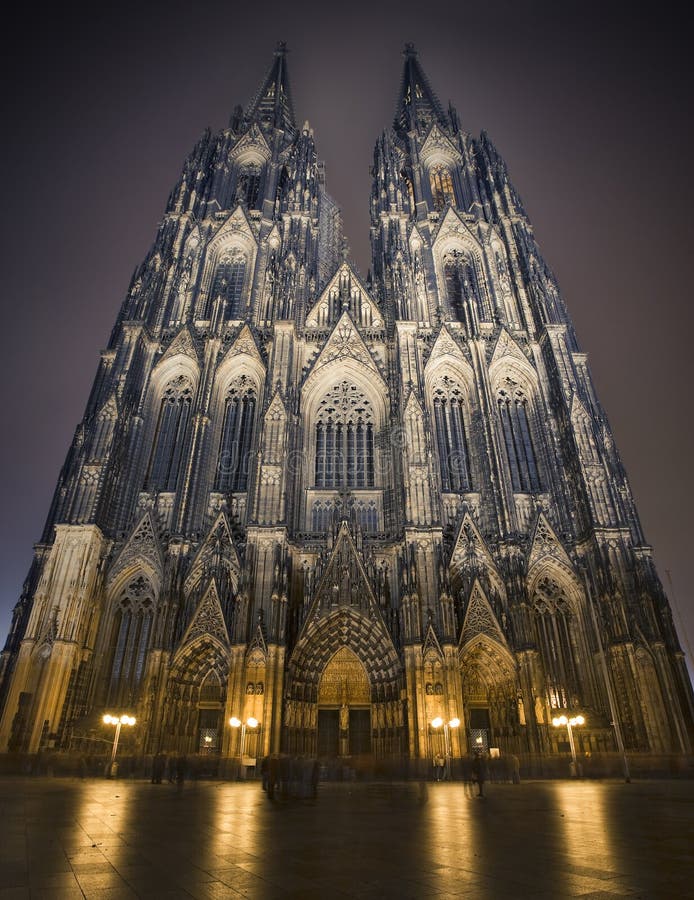 The cathedral at Cologne, Germany, on christmas evening. The cathedral at Cologne, Germany, on christmas evening