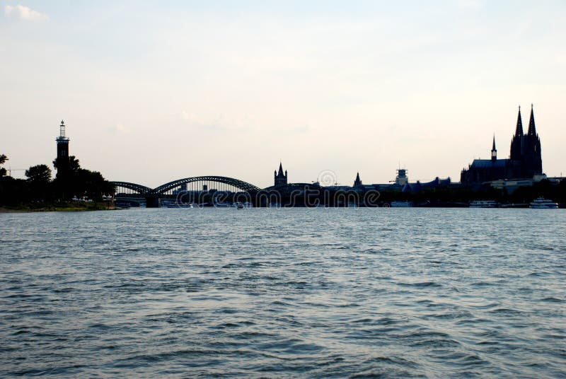 Cologne cityscape in silhouette royalty free stock photography Cologne cityscape in silhouette royalty free stock photography
