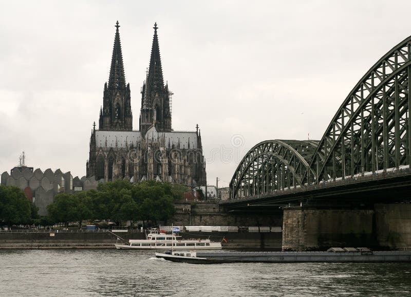 Cologne Dom and Bridge Over Rhine River Editorial Stock Photo Image of cologne, river 69534978