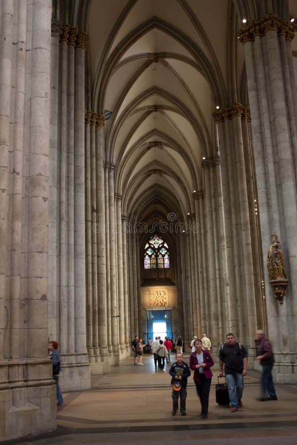 Cologne, Germany - August 13, 2011: The interior of Cologne cathedral royalty free stock photography Cologne, Germany - August 13, 2011: The interior of Cologne cathedral royalty free stock photography