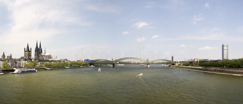 cologne panorama Rhine zdjęcia stock cologne panorama Rhine zdjęcia stock