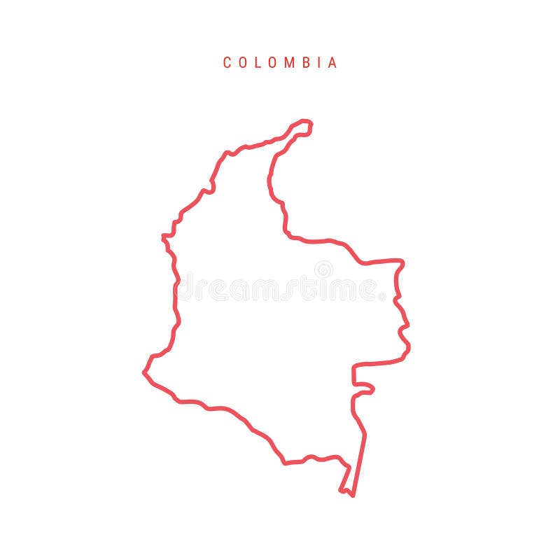 Colombia Outline Map With The Handwritten Country Name Continuous Line