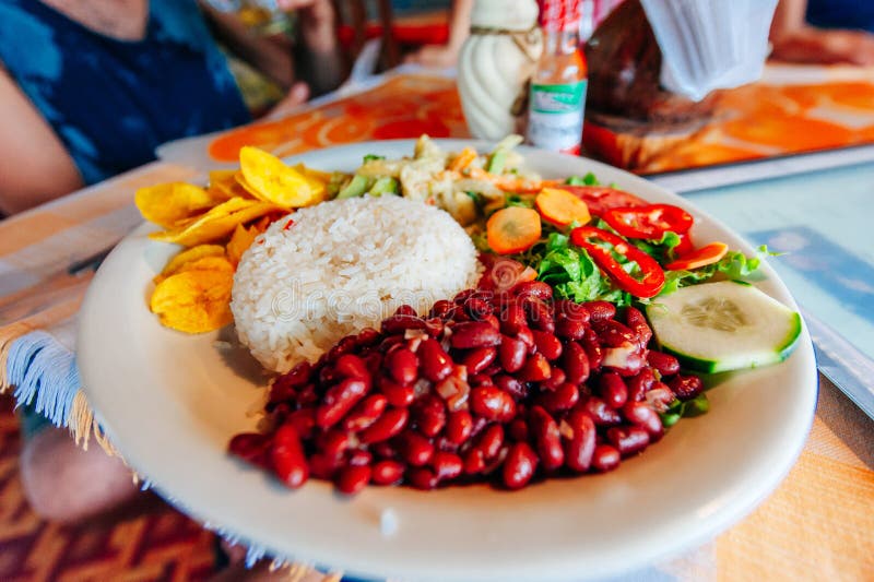 Colombian Style Beans and Rice Meal, Colombia Stock Photo - Image of ...