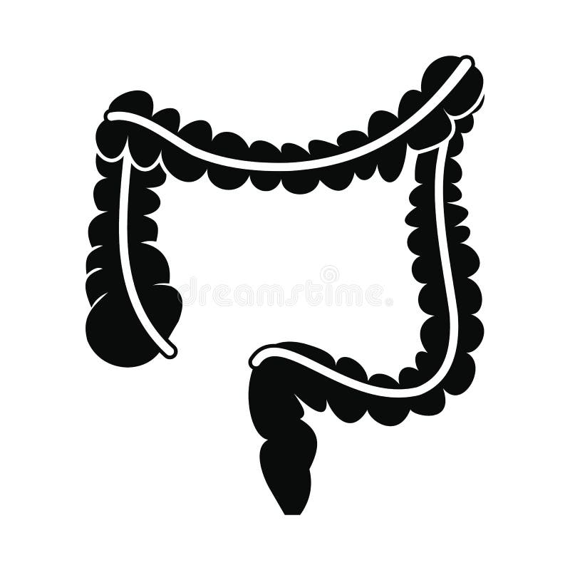 Colon black simple icon stock illustration. Illustration of heart ...