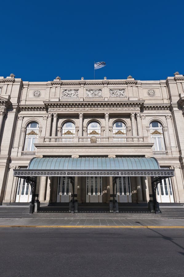 Colon Theatre main entrance at Buenos Aires stock photo