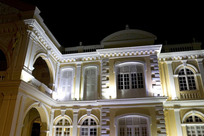 Colonial Town Hall at Night