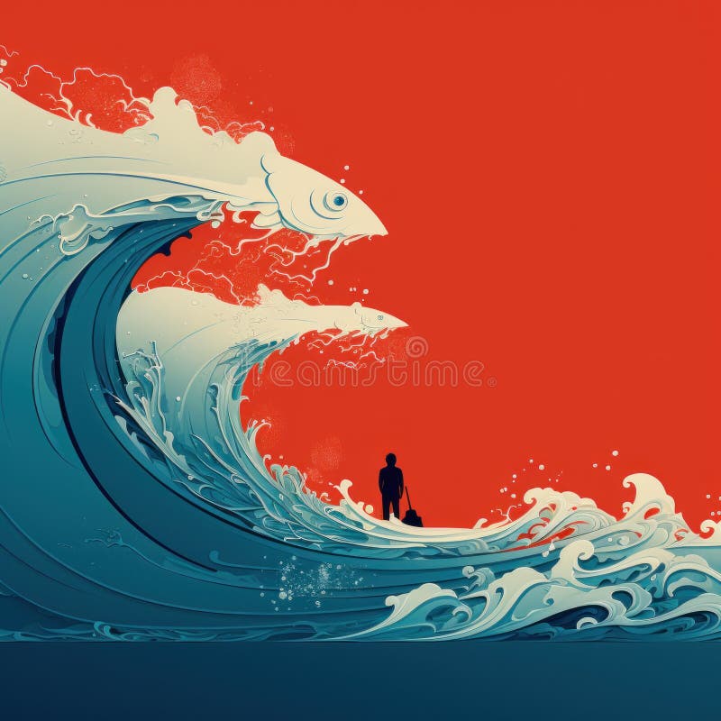 Color abstract background , wave surreal background. stock illustration