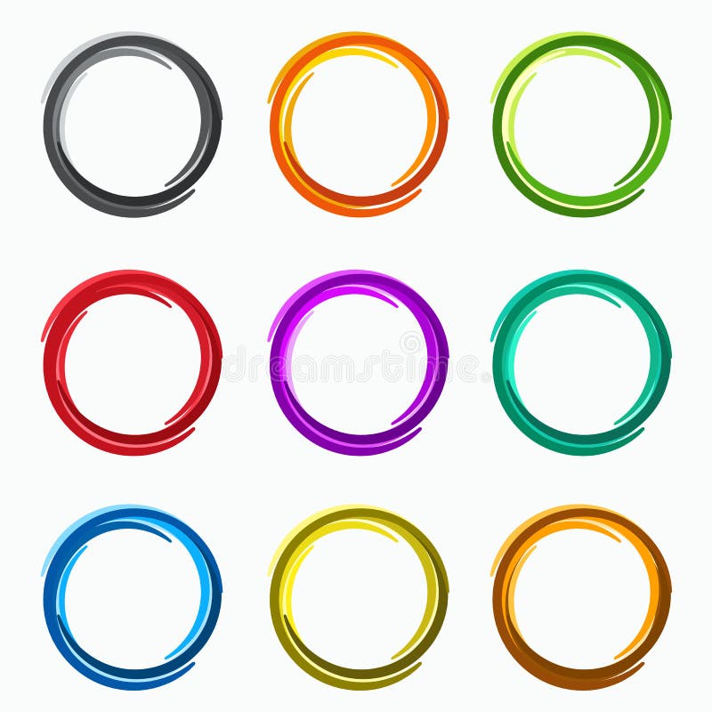 Color abstract circles. Loops logo elements of template