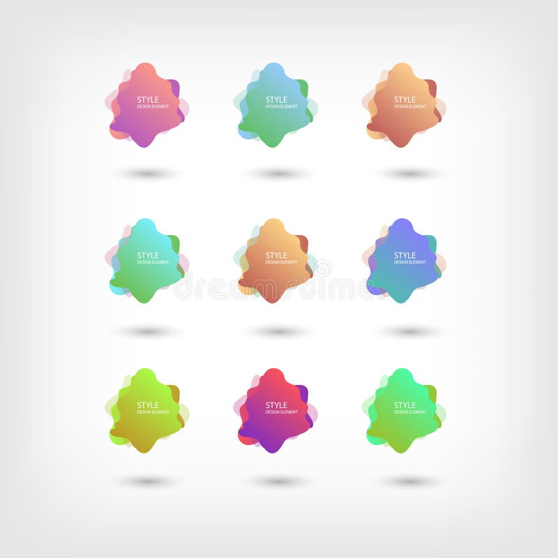 Color abstract liquid shape halftone patterns fluid color overlap gradient background. Vector creative neon color splash shapes vector illustration Color abstract liquid shape halftone patterns fluid color overlap gradient background. Vector creative neon color splash shapes vector illustration