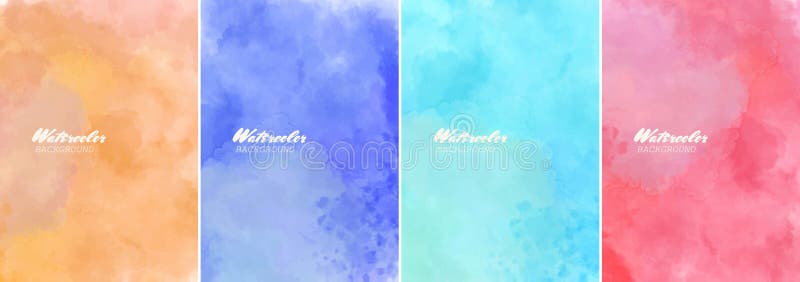 Color abstract watercolor background set stock illustration