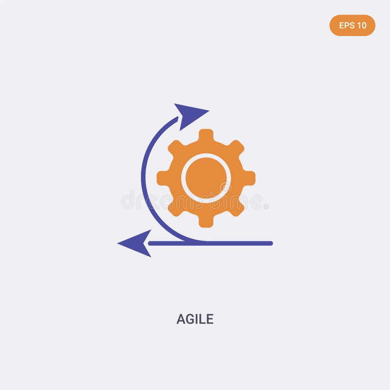 2 color Agile concept vector icon. isolated two color Agile vector sign symbol designed with blue and orange colors can be use for