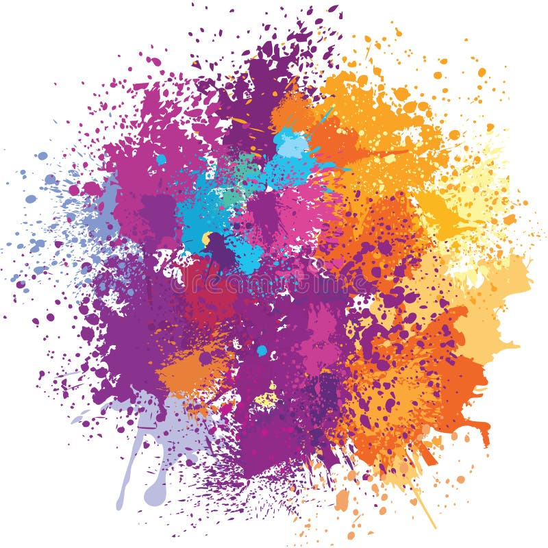 Color background of paint splashes stock illustration