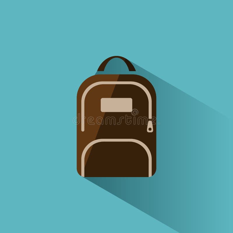 Color backpack icon with shadow royalty free illustration