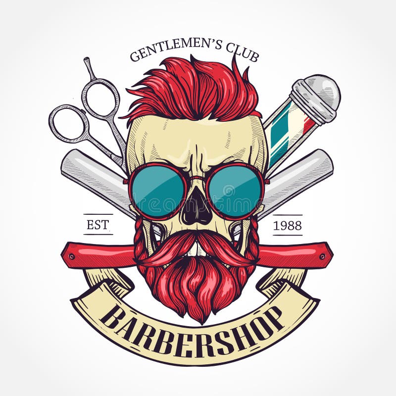 Barbershop Scissor Life Hairdresser Skull Barber #1 Digital Art by  Colorfulsnow - Pixels