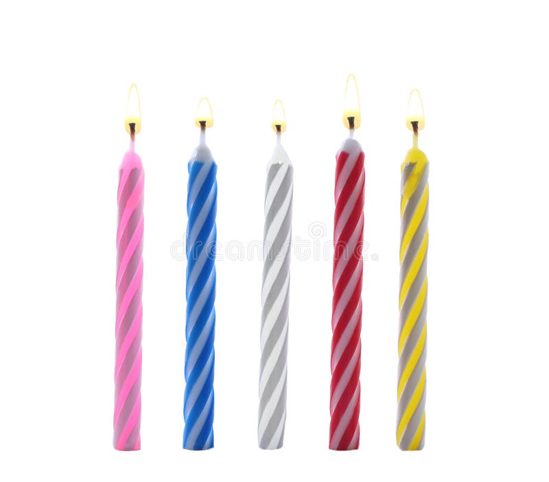 Color Birthday Cake Candles on White Stock Image Image of festival